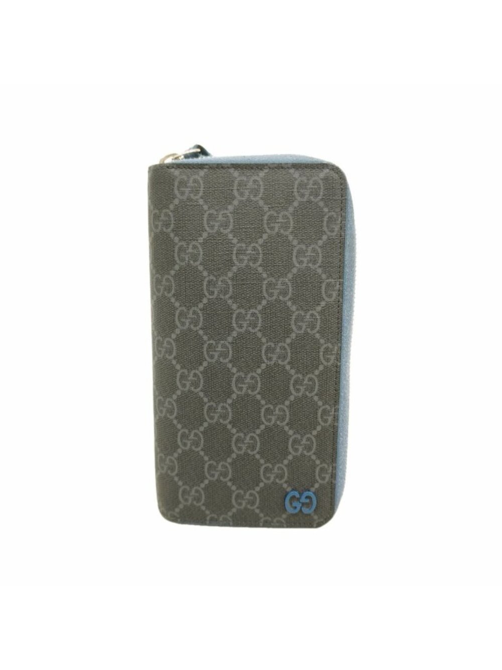 Gucci Wallet GG Supreme Blue Black Silver